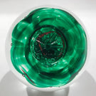 Large Vintage Elwood Ind Art Glass Sulphide Paperweight Golf Ball Green Ground