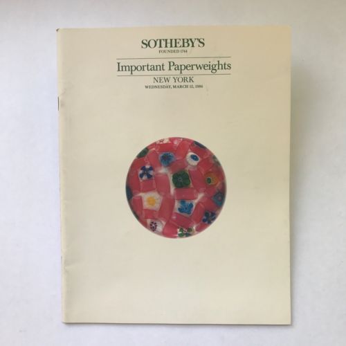 Sotheby's March 12, 1986 Auction Catalogue Art Glass Paperweights