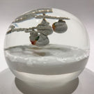 Signed Daniel Salazar Lundberg Studios Art Glass Paperweight First Snow of Kyoto