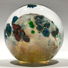 Signed Josh Simpson Art Glass Paperweight Complex Inhabited Planet