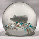 Vintage Murano or American Art Glass Paperweight Sulphide Pig