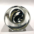 Signed John Lotton Art Glass Paperweight Encased Cylindrical Modern Design