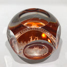 Antique Baccarat Art Glass Paperweight Engraved Amber Flash 1878 World Fair