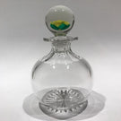 Vintage Francis Whittemore Art Glass Paperweight Yellow Crimp Rose Bottle