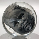 Signed Chris Belleau Art Glass Paperweight Encased Dimensional Face