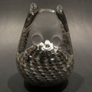 FM Ronneby Sweden Handmade Art Glass Sculpture Owl Figurine