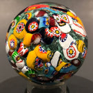 Rare Vintage Gentile Art Glass Marble Colorful Millefiori Scramble