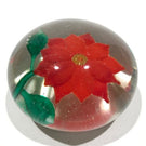 Early Chinese Art Glass Paperweight Large Lampworked Poinsettia Flower