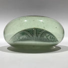 Antique Chinese Paint White Ground Art Glass Paperweight Cricket in Foliage