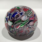 Vintage Cape Cod Burchfield Art Glass Paperweight Millefiori Twist Scramble