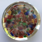 Early Chinese Art Glass Paperweight Millefiori Scramble W/ Made In China Murrine