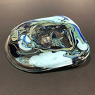 Signed David Lotton Art Glass Paperweight Test / Sample Piece Blue & Green Vines