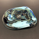 Signed David Lotton Art Glass Paperweight Test / Sample Piece Blue & Green Vines