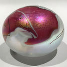 Eric Pedar Brakken Art Glass Paperweight Iridescent Pink Purple Abstract