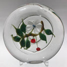 Vintage American Wetzel? Art Glass Paperweight Lampwork Cherries With Flower