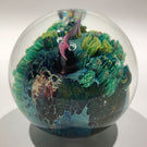 Signed Josh Simpson Art Glass Paperweight Complex Inhabited Millefiori Planet