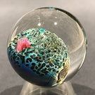 Early Josh Simpson Art Glass handmade Marble 1-1/2” Inhabited Planet