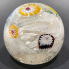 Vintage Murano Fratelli Toso Art Glass Paperweight Millefiori on Lace Ground