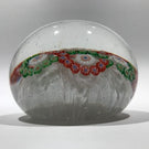 Antique Baccarat Art Glass Paperweight Millefiori Garland on Upset Muslin Lace