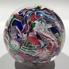 Vintage Cape Cod Burchfield Art Glass Paperweight Millefiori Twist Scramble