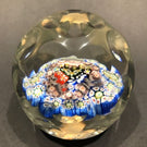 Vintage Murano Faceted Egg Art Glass Paperweight with Complex Millefiori