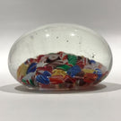Early Chinese Art Glass Paperweight Millefiori Scramble W/ Made In China Murrine