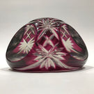 Antique Val St Lambert Art Glass Paperweight Fancy Faceted Plum Flash Overlay