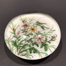 Early Chinese Art Glass Paperweight Hand Painted Cricket on White Ground