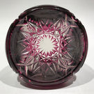 Antique Val St Lambert Art Glass Paperweight Fancy Faceted Plum Flash Overlay