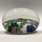 Antique Clichy Art Glass Paperweight Complex Millefiori Garland w/ Rose Cane