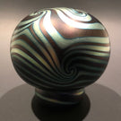 Rare Charles Lotton Art Glass Paperweight Iridescent Surface Decorated Mushroom