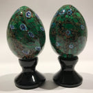Pair of Murano Ferro Lazzarini Mantel Ornaments Art Glass Paperweight Millefiori Vines