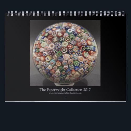 LIMITED EDITION 2017 ANTIQUE ART GLASS PAPERWEIGHT WALL CALENDAR