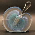 Signed Michael Nourot Art Glass Paperweight Perfume Bottle Modern Blue Design