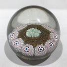 Vintage Murano Art Glass Paperweight Complex Millefiori On Aventurine