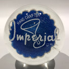 Vintage Ed Rithner Frit Art Glass Paperweight Imperial USA Advertising