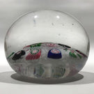 Antique Clichy Art Glass Paperweight Complex Chequered Millefiori W/ Rose Cane