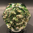 Antique Baccarat Art Glass Paperweight Faceted Green Moss Sand Dune