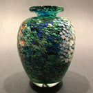 Signed Peter Raos Art Glass Paperweight Millefiori Bud Vase Monet Spring Garden
