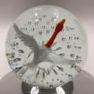 Vintage Gentile Art Glass Frit Paperweight Goose in Flight with Control Bubbles