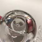 Signed Steuben Art Glass Paperweight Spiral Latticino Air Twist Upright Egg