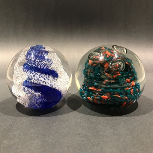Two(2) Piece Lot Vintage & Contemporary Studio Art Glass Paperweight