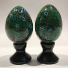 Pair of Murano Ferro Lazzarini Mantel Ornaments Art Glass Paperweight Millefiori Vines