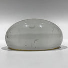 Antique Bohemian Art Glass Paperweight Etched Amber Flash Flower Bouque