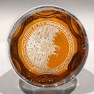 Antique Baccarat Art Glass Paperweight Engraved Amber Flash 1878 World Fair