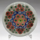 Early Chinese Art Glass Paperweight Patterned Complex Millefiori Star of David