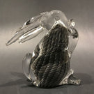 Rare Vintage Murano Handmade Art Glass Sfumato Sculpture Rabbit Figurine