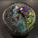 Mega 5” Josh Simpson Art Glass Paperweight Complex Inhabited Planet Sculpture