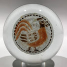 Vintage Blenko Art Glass Paperweight Colored Frit Rooster