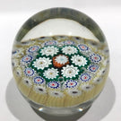 Large Vintage Murano Art Glass Paperweight Colorful Concentric Millefiori